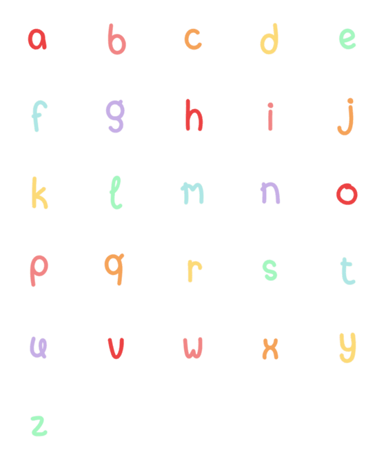 [LINE絵文字]English consonant(small letter) ss.1 v.1の画像一覧