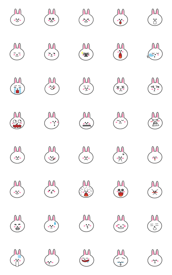 [LINE絵文字]Cony's Face Emojiの画像一覧