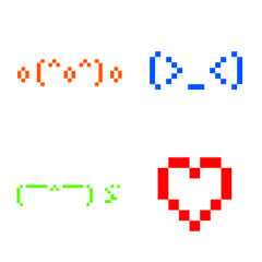 [LINE絵文字] ドット絵の顔文字の画像