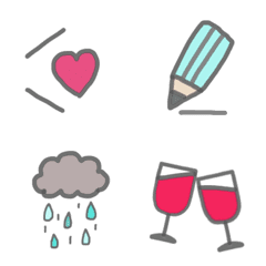 [LINE絵文字] simple emoji pastelの画像