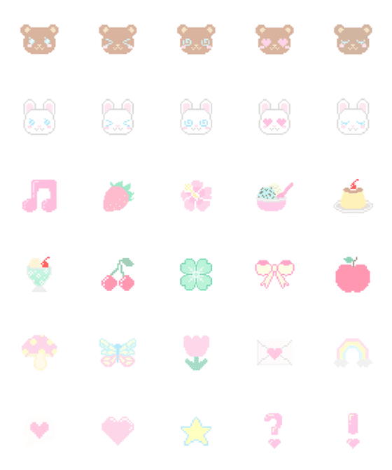 [LINE絵文字]sweet pixelの画像一覧