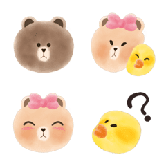 [LINE絵文字] パステル調ブラウン＆ チョコ、サリーの画像