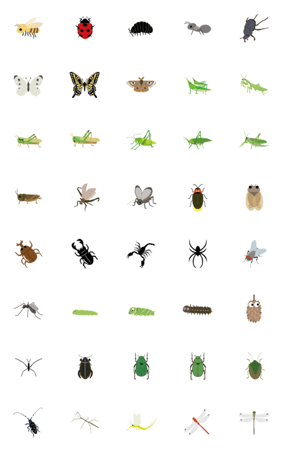 [LINE絵文字]虫と昆虫の絵文字の画像一覧