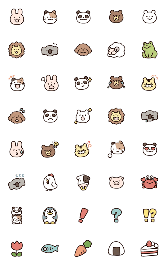 [LINE絵文字]いっぱいのどうぶつの画像一覧