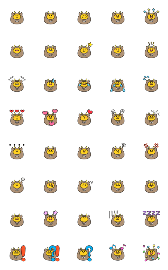 [LINE絵文字]あのファニーフェイス【牡牛座】の画像一覧