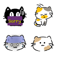 [LINE絵文字] Cat is happy emotion face V.2の画像