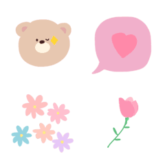 [LINE絵文字] floral＊＊Bearの画像