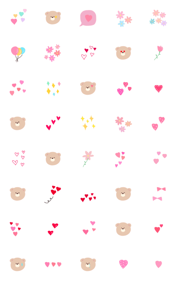 [LINE絵文字]floral＊＊Bearの画像一覧
