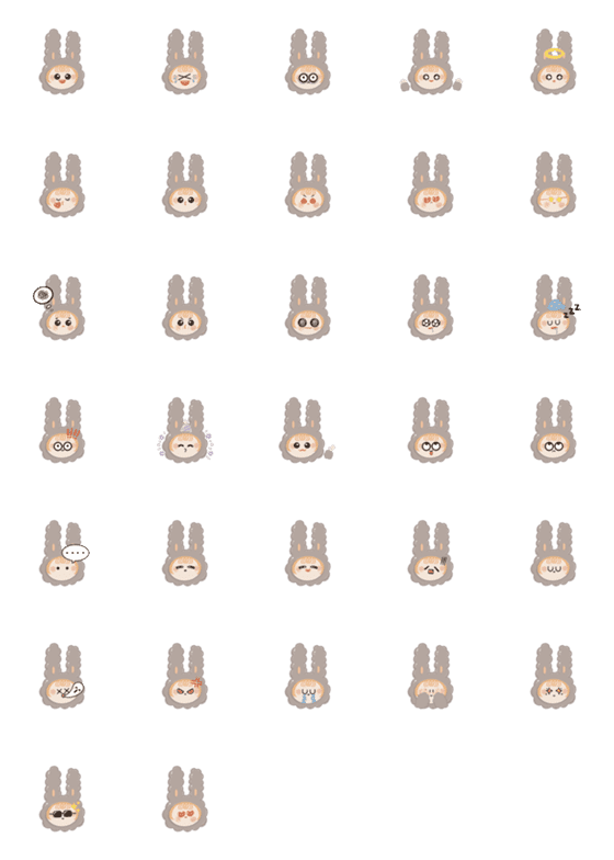 [LINE絵文字]bunny ooni stickersの画像一覧