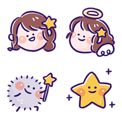 Sparkling Girl Lucy - Basic Emojiの絵文字メイン画像