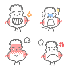 [LINE絵文字] The curly hair boy's Daily emojiの画像