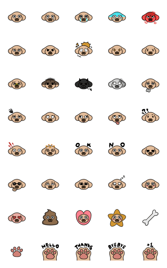 [LINE絵文字]Golden Retriever emoji Aの画像一覧