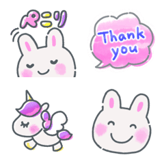 [LINE絵文字] シンプル♡大人夢かわうさぎの画像