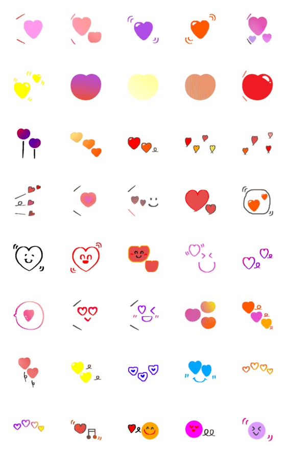 [LINE絵文字]all heart♥5の画像一覧