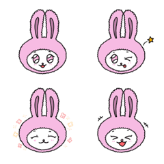 [LINE絵文字] a fluffy pink rabbitの画像