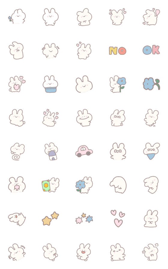 [LINE絵文字]Emoji  Rabbit cute *)の画像一覧