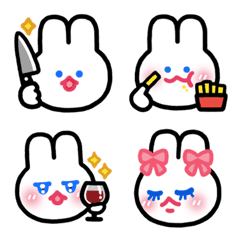[LINE絵文字] Little White Bunny Bun 2の画像