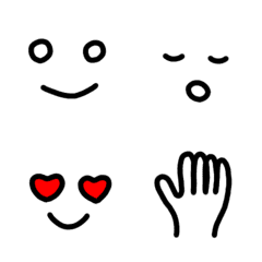 [LINE絵文字] シンプルすぎる顔＊絵文字の画像