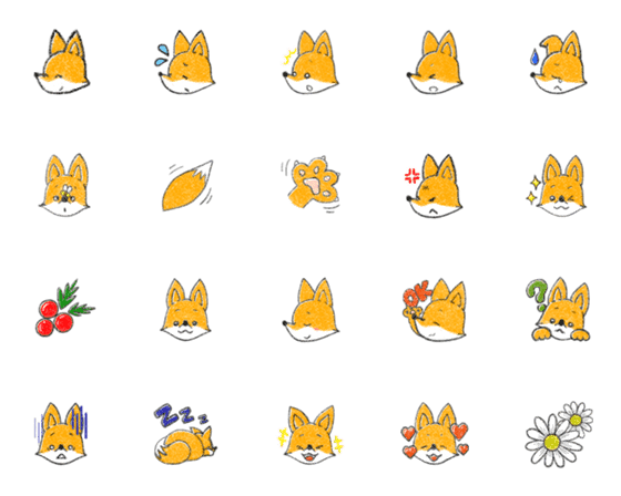 [LINE絵文字]きつねのこんの画像一覧