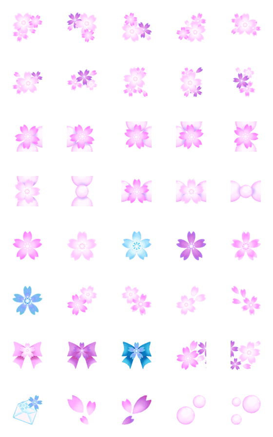 [LINE絵文字]フレーム絵文字 vol.58 桜2の画像一覧