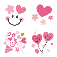 [LINE絵文字] 動く♡桜とハート＆スマイルの画像