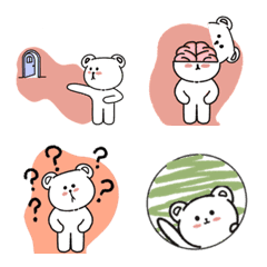 [LINE絵文字] white bear emoji cuteの画像