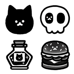 [LINE絵文字] Black Cat Magic Trinkets ＆ Food Decorsの画像