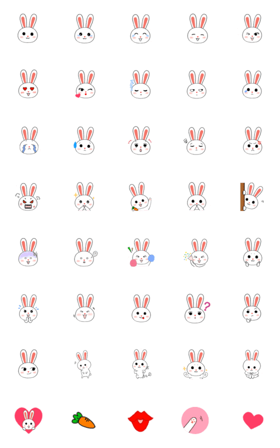 [LINE絵文字]Chu Rabbit expressionの画像一覧
