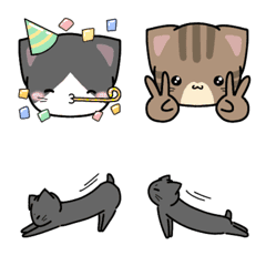 [LINE絵文字] ねこたちと茶トラ猫くんと白猫ちゃんの画像