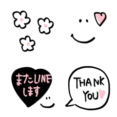 pink ＆ black おしゃれ絵文字の絵文字メイン画像