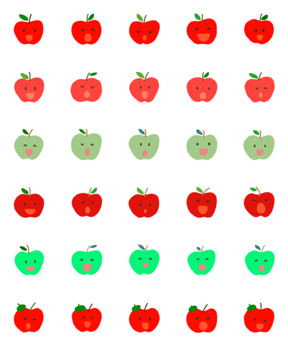 [LINE絵文字]りんごの合唱団絵文字の画像一覧
