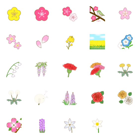 [LINE絵文字]春の花の画像一覧