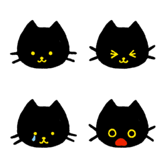 [LINE絵文字] かわいい黒猫の絵文字の画像