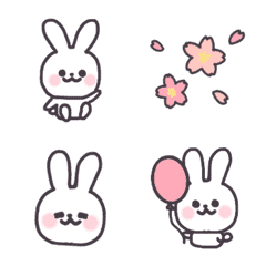 大人可愛い♡一年中使えるうさぎ 春カラーの絵文字メイン画像