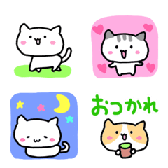 [LINE絵文字] あつまるにゃんこ動く絵文字の画像