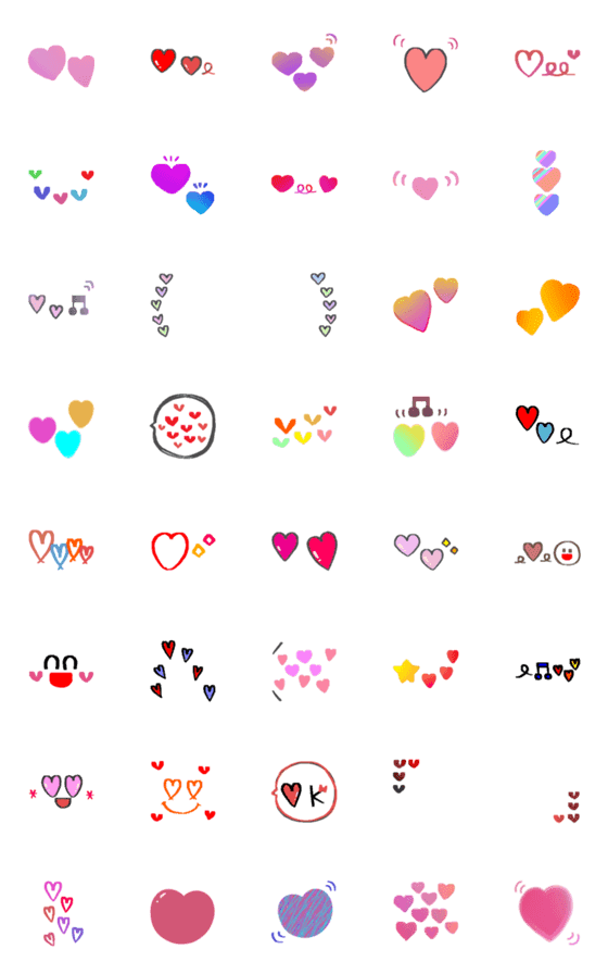 [LINE絵文字]all heart♥6の画像一覧