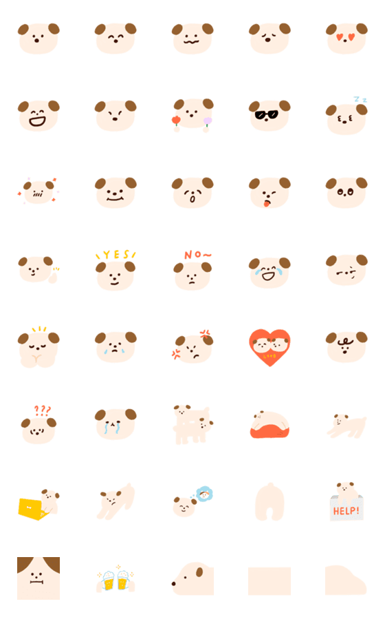 [LINE絵文字]Emoji of Doki Doggy (Revised Version)の画像一覧