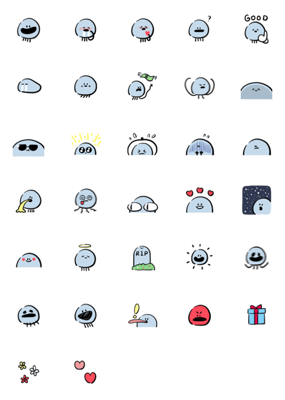 [LINE絵文字]The Jellyfish Emoji Sticker 2の画像一覧