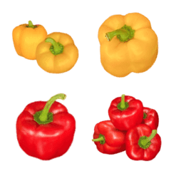 [LINE絵文字] パプリカ です 赤 黄 ピーマン 野菜の画像
