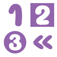 [LINE絵文字] Number emoji cute icon purpleの画像