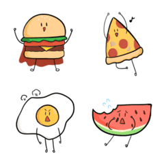 [LINE絵文字] Super Hamburgerman and food partnersの画像
