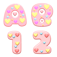 [LINE絵文字] A-Z emojis with sweet colored numbersの画像