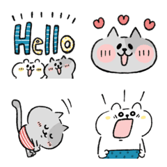 [LINE絵文字] ねこパン(ぶち)＊絵文字の画像