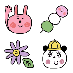 [LINE絵文字] 動く☆うさぎとぱんだの春絵文字の画像