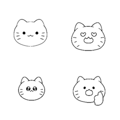 [LINE絵文字] シンプル 猫 可愛いの画像