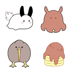 ウミウシとメンダコとキーウィの絵文字メイン画像
