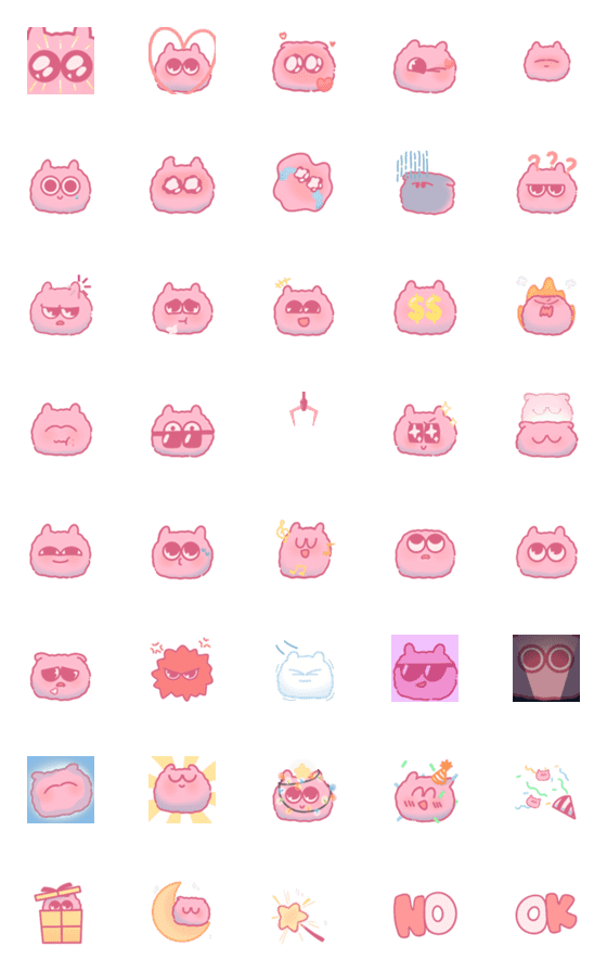 [LINE絵文字]moving strawberry marshmallow v2の画像一覧