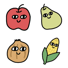 [LINE絵文字] 猫目な果物と野菜たちの画像