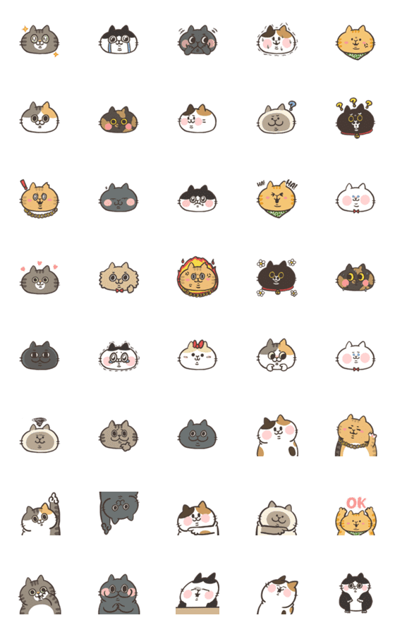 [LINE絵文字]Playing waste cat's daily expression  01の画像一覧