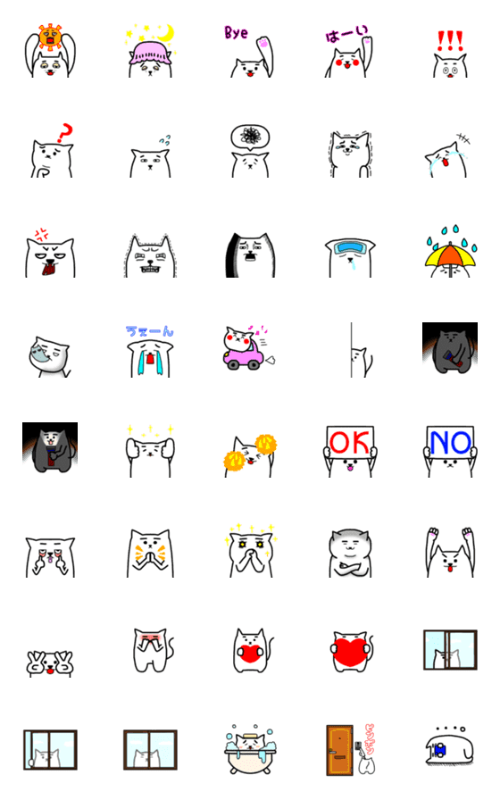 [LINE絵文字]太眉の猫ちゃん‼︎の画像一覧